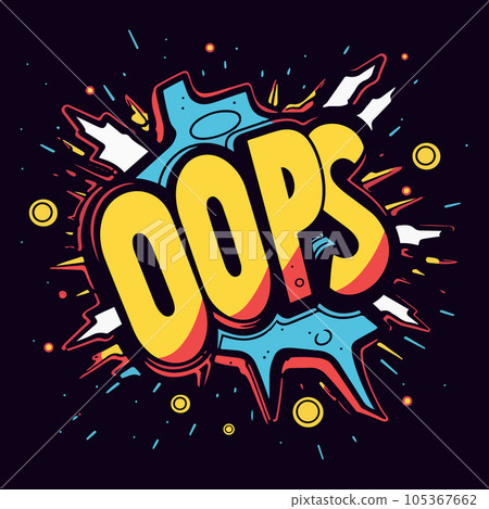 Cloud With Oops Pop Art Message Cloud With Oops Pop Art Message 105367662