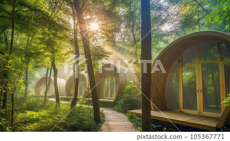 eco houses in the forest. hotel in the forest 105367771