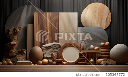 professional designer background made of expensive materials of stone and wood professional designer background made of expensive materials of stone and wood 105367772