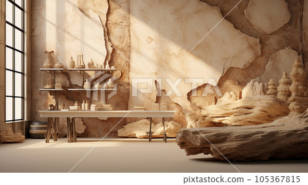 professional designer background made of expensive materials of stone and wood 105367815