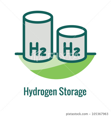 Clean Hydrogen Production as Green Energy Icon Set Clean Hydrogen Production as Green Energy Icon Set 105367963