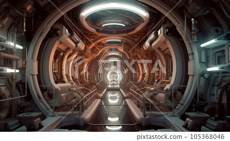 hyper-realistic futuristic city wallpaper. 105368046