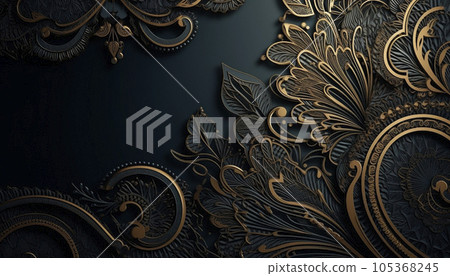 luxury black background with gold elements luxury black background with gold elements 105368245