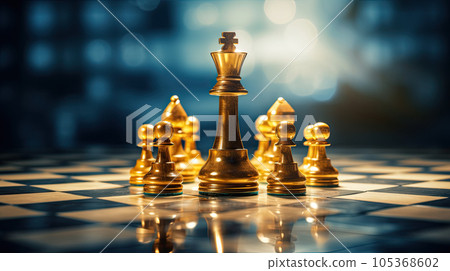business strategy brainstorm chess board game with hand touch black background with free copy space for your text 105368602