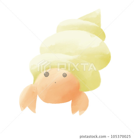 watercolor style hermit crab watercolor style hermit crab 105370025
