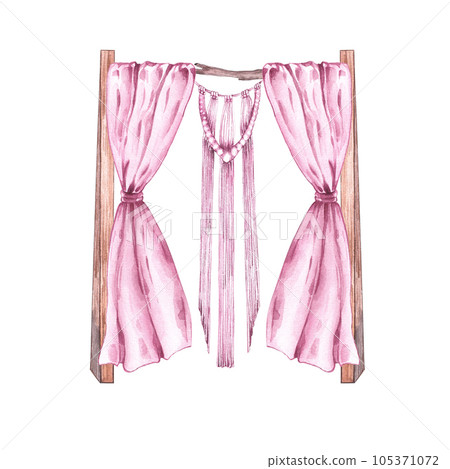 Wedding arch in boho style on a white background 105371072