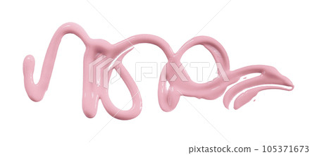 Pink watercolor drop zigzag isolated on white background. 105371673