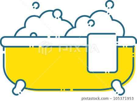 可愛的泡泡浴缸的插圖 105371953