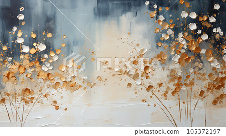 金色秋林抽像畫：林帕派表情的背景畫 105372197