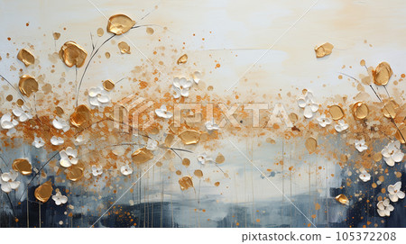金色秋林抽像畫：林帕派表情的背景畫 105372208