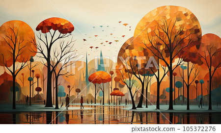 Autumn park: a cubist expression Autumn park: a cubist expression 105372276