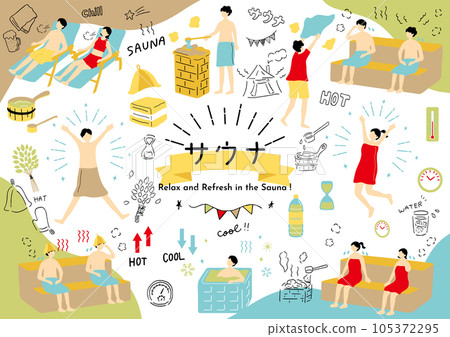 人們享受桑拿 105372295