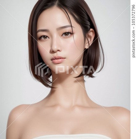 Beauty Beautiful skin skin care Japanese woman AI generated image 105372796