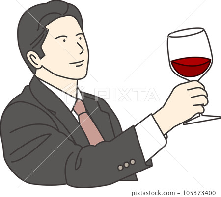 A man in a business suit who likes wine 105373400