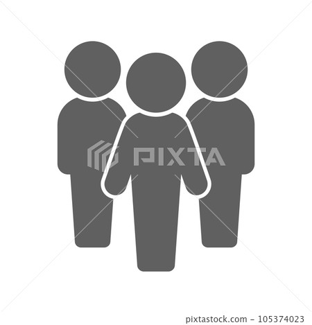 Standing 3 people icon-team/group, watching/monitoring image material Standing 3 people icon-team/group, watching/monitoring image material 105374023