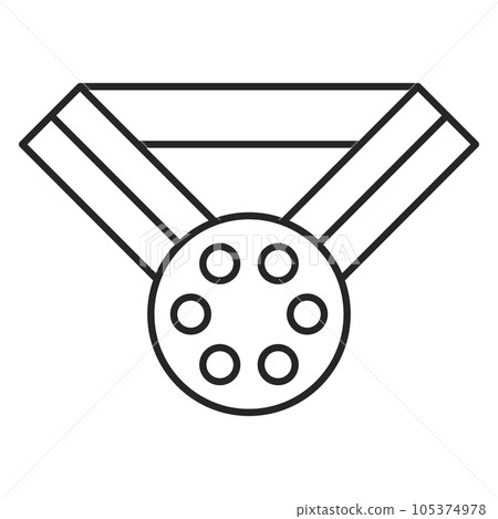 Line drawing medal icon title necklace Line drawing medal icon title necklace 105374978