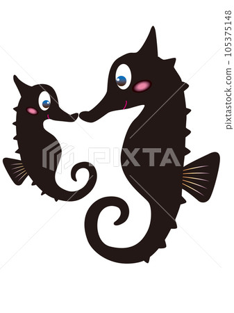 Parent and child of seahorses Parent and child of seahorses 105375148