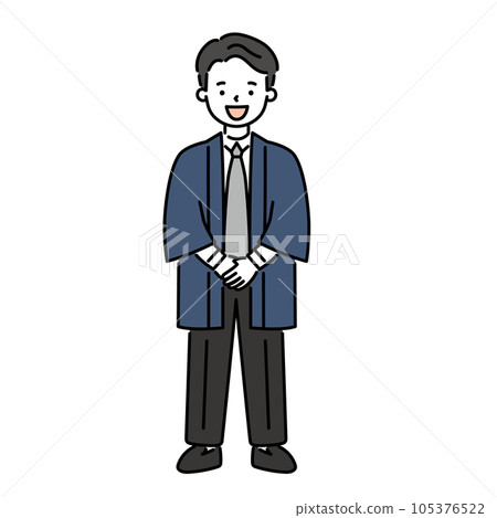 A smiling man wearing a happi coat 105376522