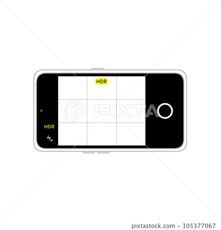 Smartphone camera screen (grid on, HDR on, flash off) 105377067
