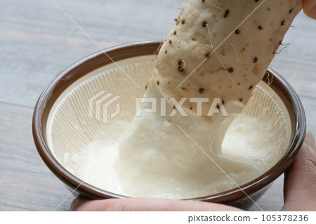 Yam scooped with sweet potato Yam scooped with sweet potato 105378236