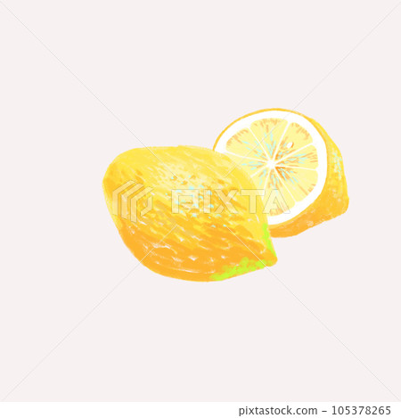 Crayon hand-drawn style lemon 105378265