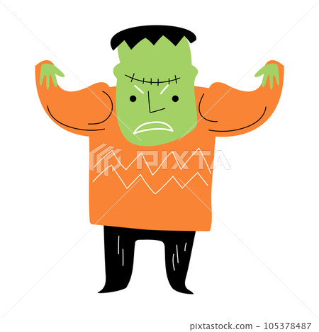 Frankenstein . Halloween cartoon characters . Vector . Frankenstein . Halloween cartoon characters . Vector . 105378487