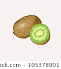 Kiwi drawn with crayons 105378901