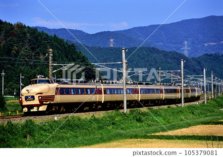 2001 Seven 489 series L limited express Shirasagi cars running on the Hokuriku Main Line 2001 Seven 489 series L limited express Shirasagi cars running on the Hokuriku Main Line 105379081