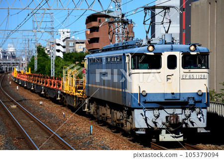 EF651128 rail transport train running on the Tokaido Line EF651128 rail transport train running on the Tokaido Line 105379094