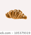 Croissant drawn with crayons 105379319