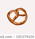 Pretzel drawn with crayons 105379320