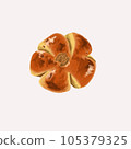 Walnut bread drawn with crayons 105379325