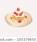 Strawberry pancake drawn with crayons 105379650