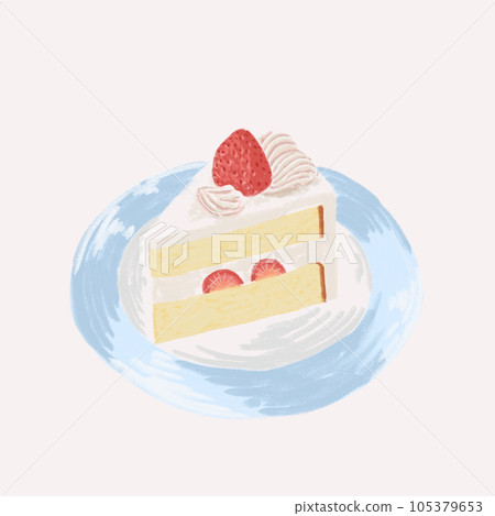 Strawberry shortcake drawn with crayons 105379653