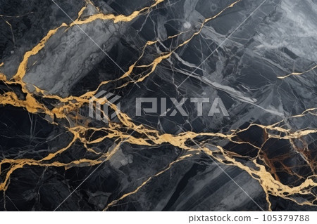 Abstract marbled background. Luxurious elegant black and grey marble stone texture, with gold details. Abstract marbled background. Luxurious elegant black and grey marble stone texture, with gold details. 105379788