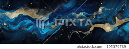 Abstract marbled background. Luxurious elegant black and blue marble stone texture, with gold details. Abstract marbled background. Luxurious elegant black and blue marble stone texture, with gold details. 105379789