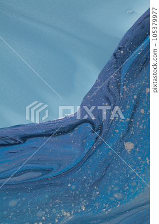 Abstract created using the technique of liquid acrylic. Blue marble texture.  105379977