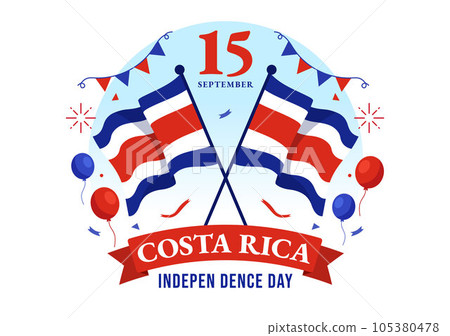 Happy Independence Day of Costa Rica Vector Illustration on September 15 with Waving Flag Background and Confetti in Hand Drawn Templates Happy Independence Day of Costa Rica Vector Illustration on September 15 with Waving Flag Background and Confetti in Hand Drawn Templates 105380478