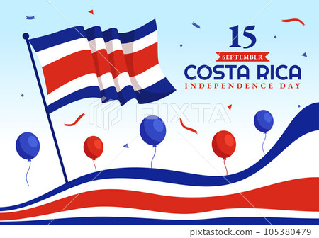 Happy Independence Day of Costa Rica Vector Illustration on September 15 with Waving Flag Background and Confetti in Hand Drawn Templates Happy Independence Day of Costa Rica Vector Illustration on September 15 with Waving Flag Background and Confetti in Hand Drawn Templates 105380479