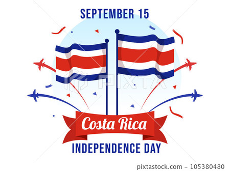 Happy Independence Day of Costa Rica Vector Illustration on September 15 with Waving Flag Background and Confetti in Hand Drawn Templates Happy Independence Day of Costa Rica Vector Illustration on September 15 with Waving Flag Background and Confetti in Hand Drawn Templates 105380480