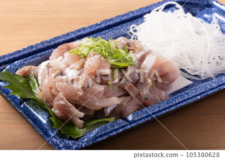 Seared horse mackerel for sashimi Seared horse mackerel for sashimi 105380628