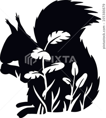 Squirrel - Floral Animals Vector, Cut Stencil, Laser Cut 105380879