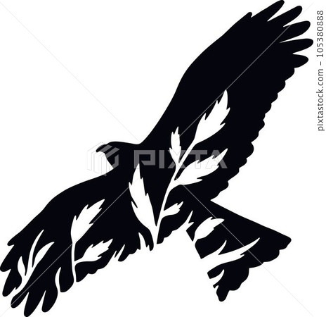 Eagle - Floral Animals Vector, Cut Stencil, Laser Cut Eagle - Floral Animals Vector, Cut Stencil, Laser Cut 105380888