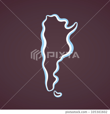 Argentina - Outline Map Argentina - Outline Map 105381602