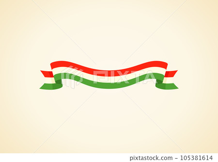 Ribbon with flag of Hungary 105381614