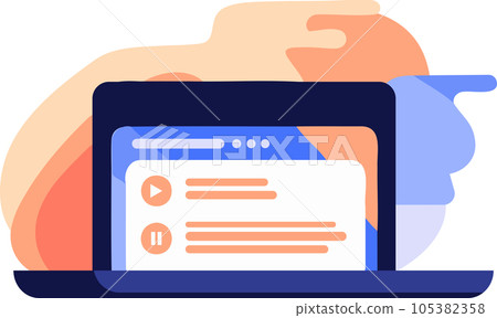 Hand Drawn laptop with email in flat style 105382358