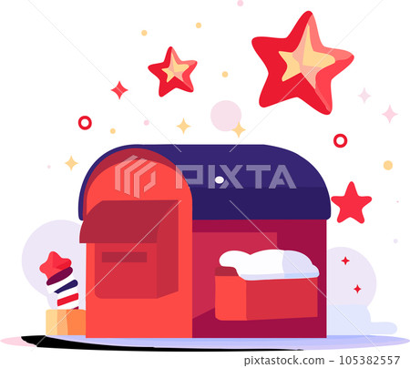 Hand Drawn Christmas mailbox in flat style Hand Drawn Christmas mailbox in flat style 105382557