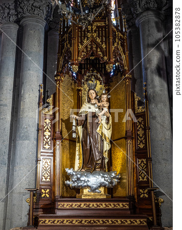 Interior of San Juan Bautista Church at Arucas, Gran Canaria Island, Spain Interior of San Juan Bautista Church at Arucas, Gran Canaria Island, Spain 105382878