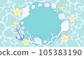 Seashell wreath and background inspired by the summer sea 105383190