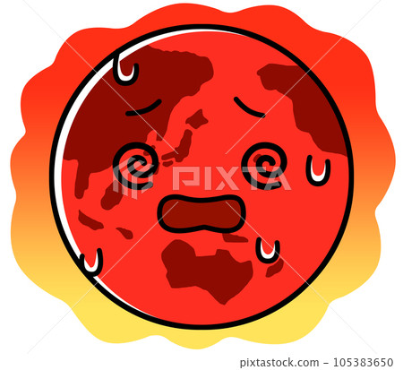 地球的性格 沸騰的地球插畫素材 地球的性格 沸騰的地球插畫素材 105383650